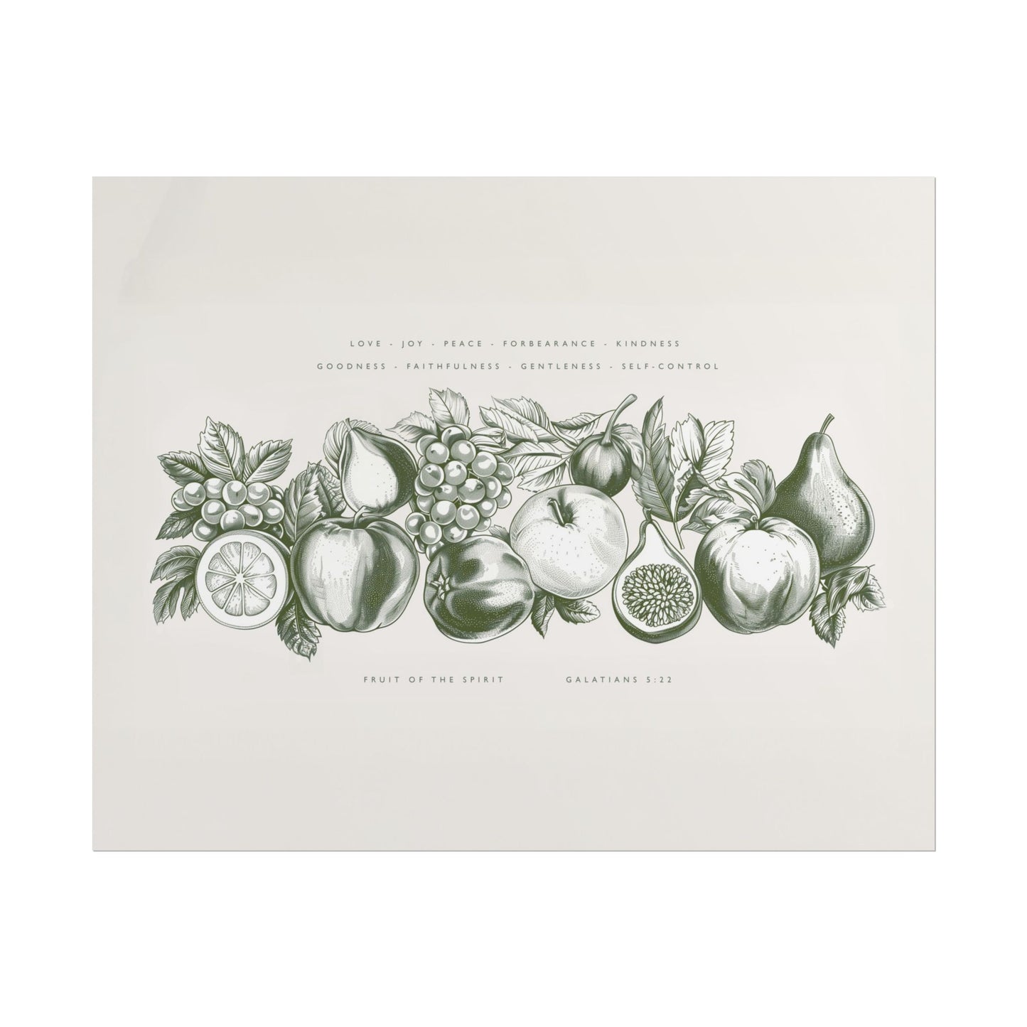 Fruit of the Spirit - Vintage Olive | Galatians 5:22 - Print