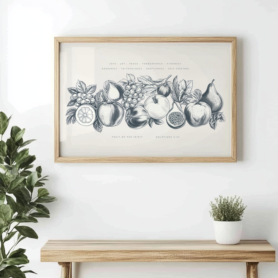 Fruit of the Spirit - Vintage Black | Galatians 5:22 - Print