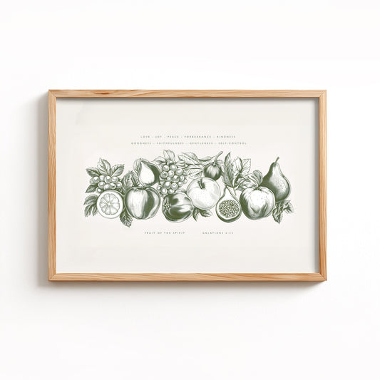 Fruit of the Spirit - Vintage Olive | Galatians 5:22 - Print