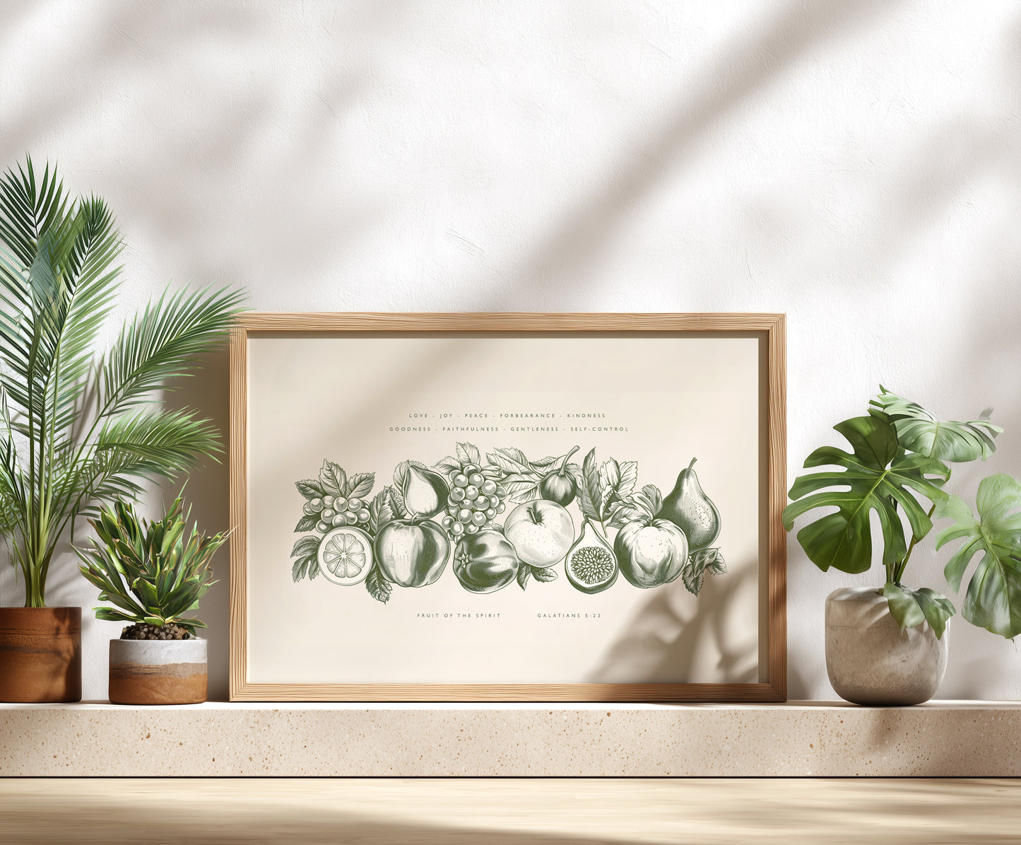 Fruit of the Spirit - Vintage Olive | Galatians 5:22 - Print